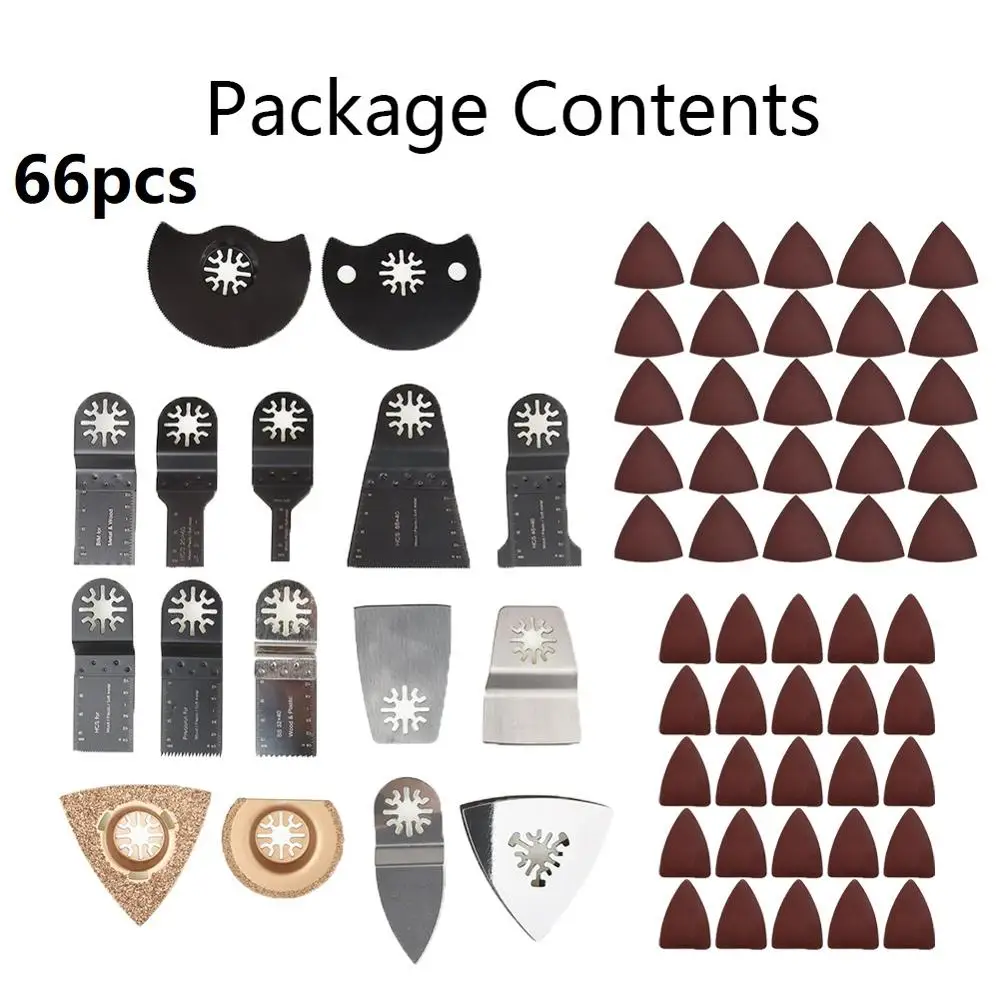 66Pcs Bi-Metal Mix Oscillating Saw Blades Multi-Fuction For Cutting Nail,Wood,Laminates,Plastic Precision Tooth Oscillating Tool
66Pcs Bi-Metal Mix Oscillating Saw Blades Multi-Fuction For Cutting Nail,Wood,Laminates,Plastic Precision Tooth Oscillating Tool