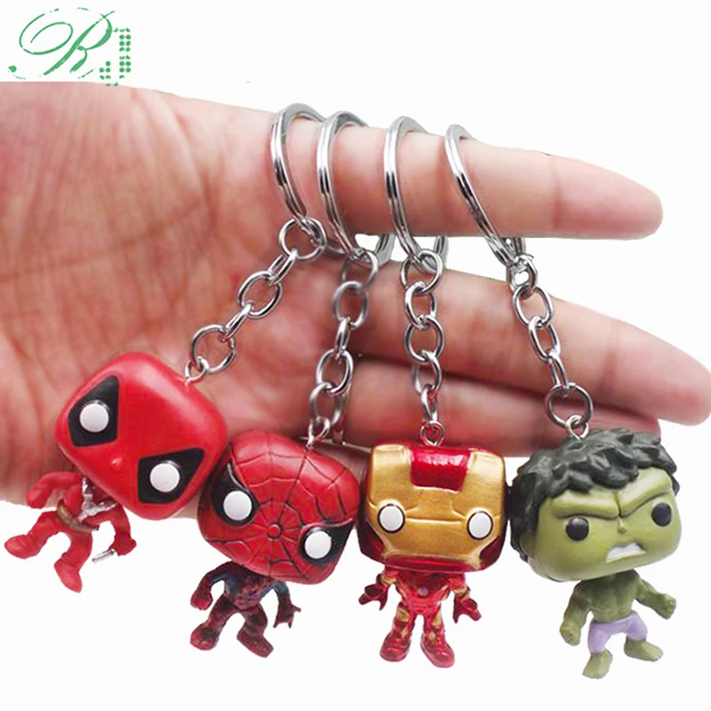 RJ 4pcs The Avengers 4 Endgame Cute Super Hero Iron Spider Man Hulk Deadpool Keychain PVC Figure Toys Keyring For Kids Gift
RJ 4pcs The Avengers 4 Endgame Cute Super Hero Iron Spider Man Hulk Deadpool Keychain PVC Figure Toys Keyring For Kids Gift