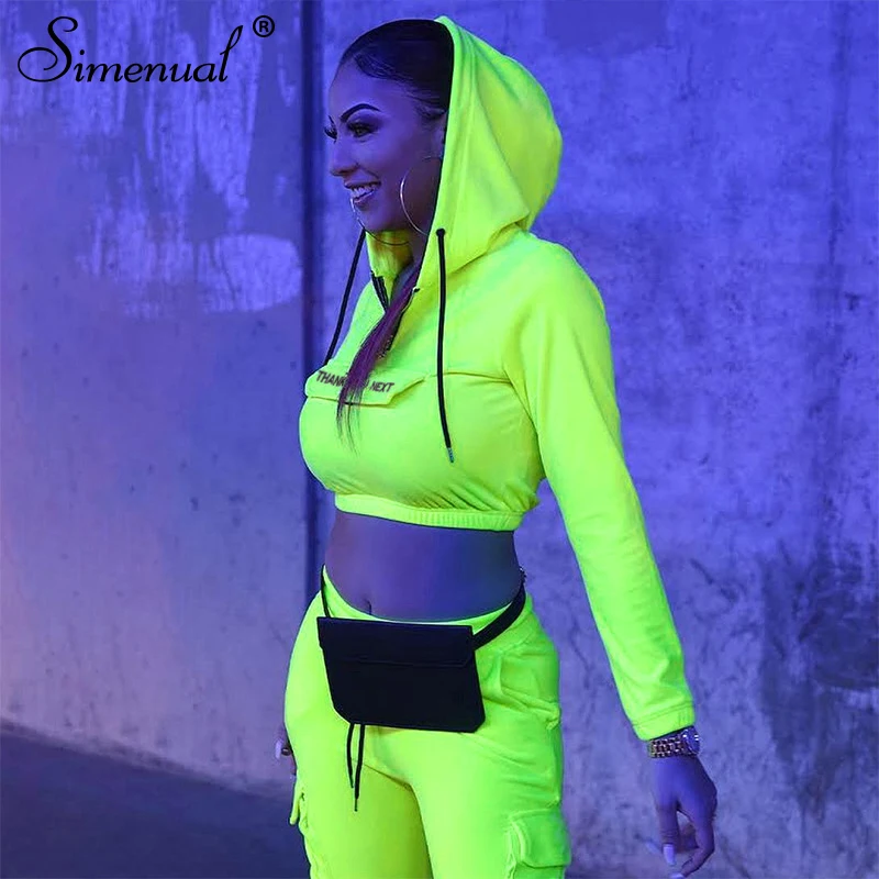 Simenual Neon Casual Sporty Two Piece Set Women Workout Active Wear Letter Print Tracksuit Long Sleeve Top And Sweatpants Sets
Simenual Neon Casual Sporty Two Piece Set Women Workout Active Wear Letter Print Tracksuit Long Sleeve Top And Sweatpants Sets