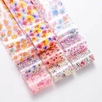 Retro Starry Sky Transfer Nail Stickers Watermark Paper Butterfly Flower Floral Sliders Manicure Decorations Nail Decals Designs