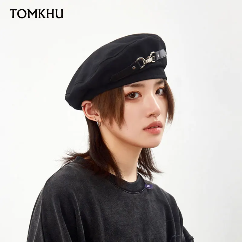 Harajuku Punk Gothic Metal Ring PU Belt Chain Black Hat Beret Spring Summer Bucket Hat Men Women Chic Streetwear Beanie Bonnet
Harajuku Punk Gothic Metal Ring PU Belt Chain Black Hat Beret Spring Summer Bucket Hat Men Women Chic Streetwear Beanie Bonnet
