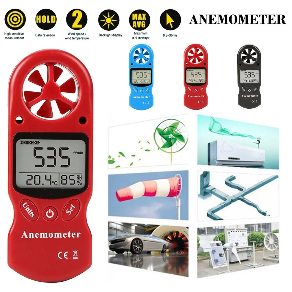 Anemometer Wind speed Handheld Digital Speed Meter Portable Sensor TL-300 | Инструменты