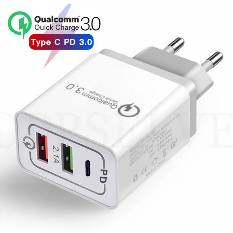 Quick Charge 3.0 USB Charger Type C QC 3.0 Charger for Samsung S10 S9 S8 Plus Huawei 30W 3.0 Fast Charger For iPhone 11 Pro Max
Quick Charge 3.0 USB Charger Type C QC 3.0 Charger for Samsung S10 S9 S8 Plus Huawei 30W 3.0 Fast Charger For iPhone 11 Pro Max
