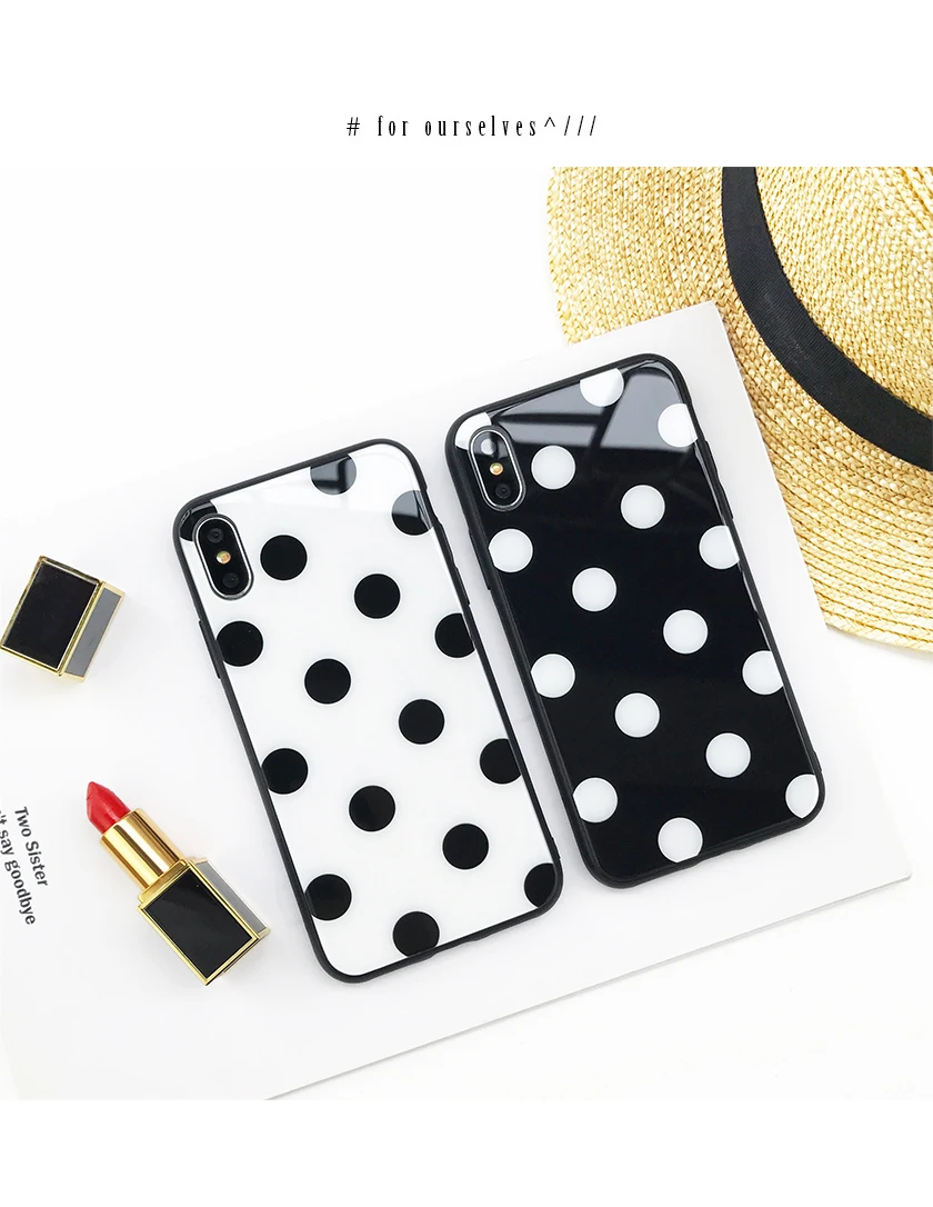 For Xiaomi Redmi 9 9A 9C 8 8A 7A Case Vintage Wave point Hard Tempered Glass Cover For Redmi Note 9s 9 Pro max 8T 7 8 Pro 10X 5G