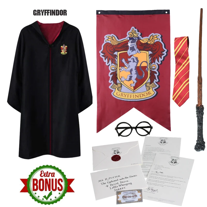 Hogwarts Letter Outfits Potter Magic Cloak Potter Robe Cape Suit Uniform Cosplay Ravenclaw Gryffindor Cosplay Costumes Kid Adult
Hogwarts Letter Outfits Potter Magic Cloak Potter Robe Cape Suit Uniform Cosplay Ravenclaw Gryffindor Cosplay Costumes Kid Adult