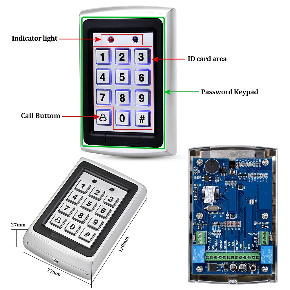 Система контроля доступа с RFID 12 в пост. Тока 125 кГц|Наборы для управления доступом|