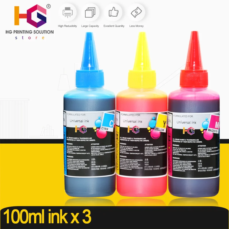 

universal Refill Ink Kit for Epson for Canon for HP for Brother Printer CISS Ink and refillable printers dye ink 100ml x 3 pcs