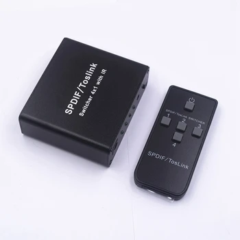 Digital Optical Audio Switch SPDIF/TOSLINK Optical Audio 4X1 Switcher Splitter with IR Remote Controller(EU Plug)
Digital Optical Audio Switch SPDIF/TOSLINK Optical Audio 4X1 Switcher Splitter with IR Remote Controller(EU Plug)