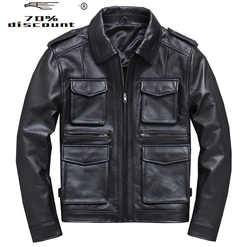Genuine Cow Leather Jacket Men Plus Size Coat Spring Autumn Real Cowhide Leather Jacket Veste Cuir Homme HL065A-N KJ2926
Genuine Cow Leather Jacket Men Plus Size Coat Spring Autumn Real Cowhide Leather Jacket Veste Cuir Homme HL065A-N KJ2926