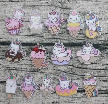 Cute Cartoon Unicorn Cake Ice Cream Planar Resin Flatback Acrylic DIY for Hair Bows Crafts Phone Decoration Accessories
Cute Cartoon Unicorn Cake Ice Cream Planar Resin Flatback Acrylic DIY for Hair Bows Crafts Phone Decoration Accessories