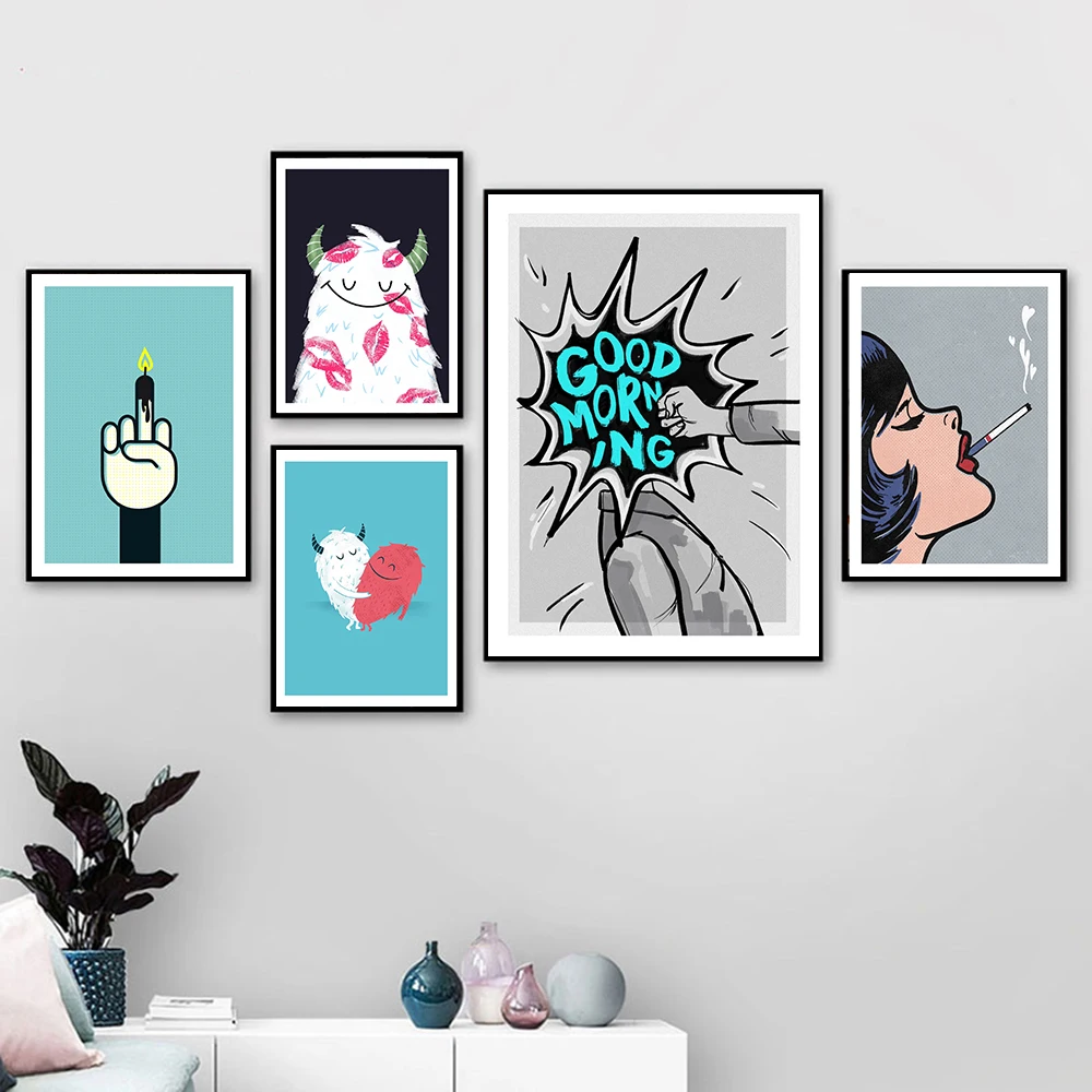 Bad Girl Smoking Picture Wall Art Canvas Poster Bday Finger Print Cartoon Devil Heart Decorative Picture Painting Modern Decor
Bad Girl Smoking Picture Wall Art Canvas Poster Bday Finger Print Cartoon Devil Heart Decorative Picture Painting Modern Decor