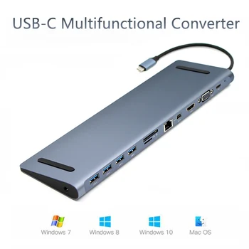 12 Ports Type-C Hub USBC to HDMI USB 3.0 VGA Mini DP RJ45 SD/TF USB Dock Station PD Charge for MacBook Pro With
12 Ports Type-C Hub USBC to HDMI USB 3.0 VGA Mini DP RJ45 SD/TF USB Dock Station PD Charge for MacBook Pro With