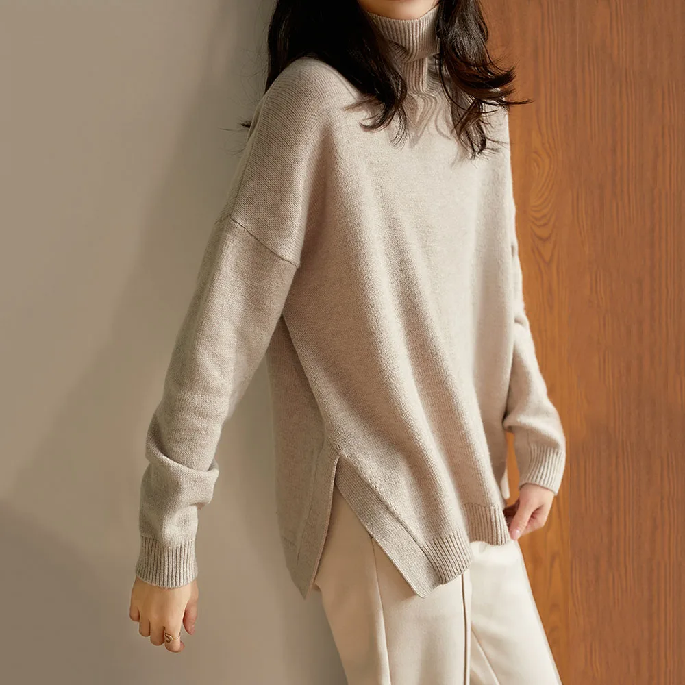 Vintacy Solid Color Long Sleeve Turtleneck Sweater Women Split Casual Leisure Pullover Knitted Korean Style Autumn Jumpers Lady
Vintacy Solid Color Long Sleeve Turtleneck Sweater Women Split Casual Leisure Pullover Knitted Korean Style Autumn Jumpers Lady