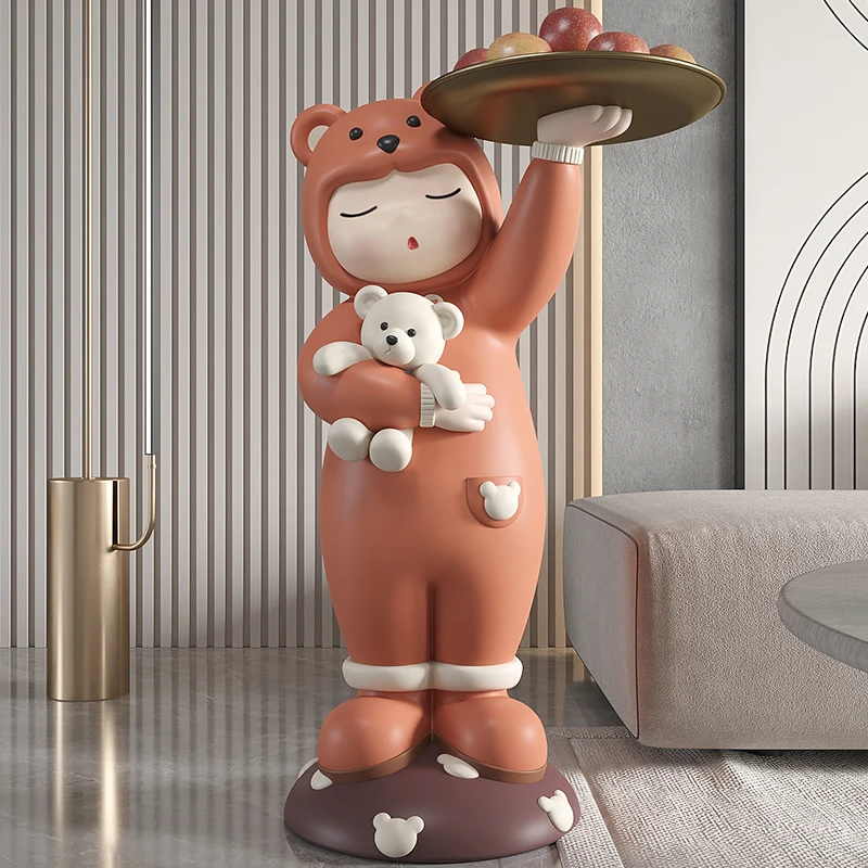 Home Decor Sculptures & Figurines Lovely Bear Tray Large Floor Decoration FRP Resin Cartoon Style Living Room Ornament Statues
Home Decor Sculptures & Figurines Lovely Bear Tray Large Floor Decoration FRP Resin Cartoon Style Living Room Ornament Statues