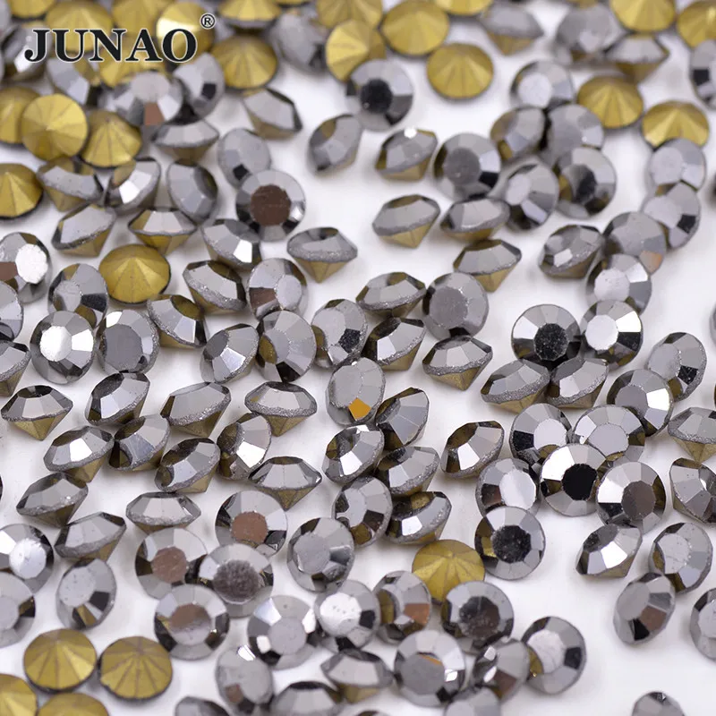 JUNAO SS 6 8 10 12 16 20 30 Bright Black Glass Nail Rhinestone Point Back Strass Applique Round Nail Crystal for Jewelry Crafts
JUNAO SS 6 8 10 12 16 20 30 Bright Black Glass Nail Rhinestone Point Back Strass Applique Round Nail Crystal for Jewelry Crafts