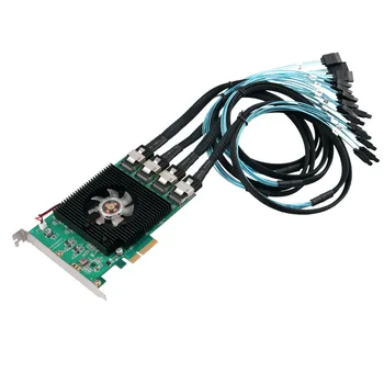 16 Ports SATA Card 6Gbps PCI Express Controller Card Marvell 88SE9215 Chipset PCIe to SATA III 3.0 with Mini SAS to 4 SATA Cable
16 Ports SATA Card 6Gbps PCI Express Controller Card Marvell 88SE9215 Chipset PCIe to SATA III 3.0 with Mini SAS to 4 SATA Cable