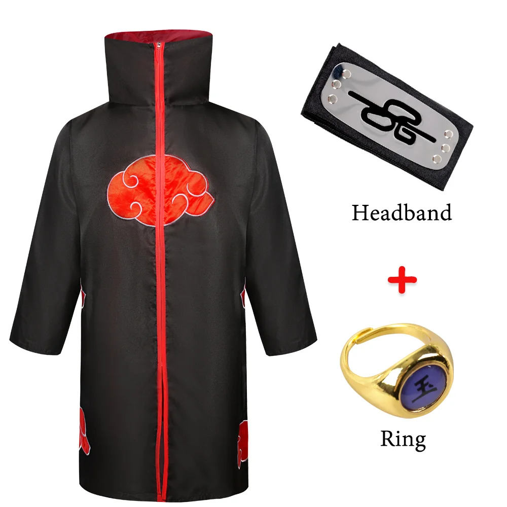 Накидка Akatsuki для взрослых и детей аниме пальто косплея халат с красным облаком