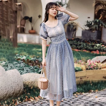Vintage Blue Summer Lace Dress Women Short Sleeve French Long Midi Dress Elegant Slash Neck Patchwork Party Dress Plus Size A738
Vintage Blue Summer Lace Dress Women Short Sleeve French Long Midi Dress Elegant Slash Neck Patchwork Party Dress Plus Size A738