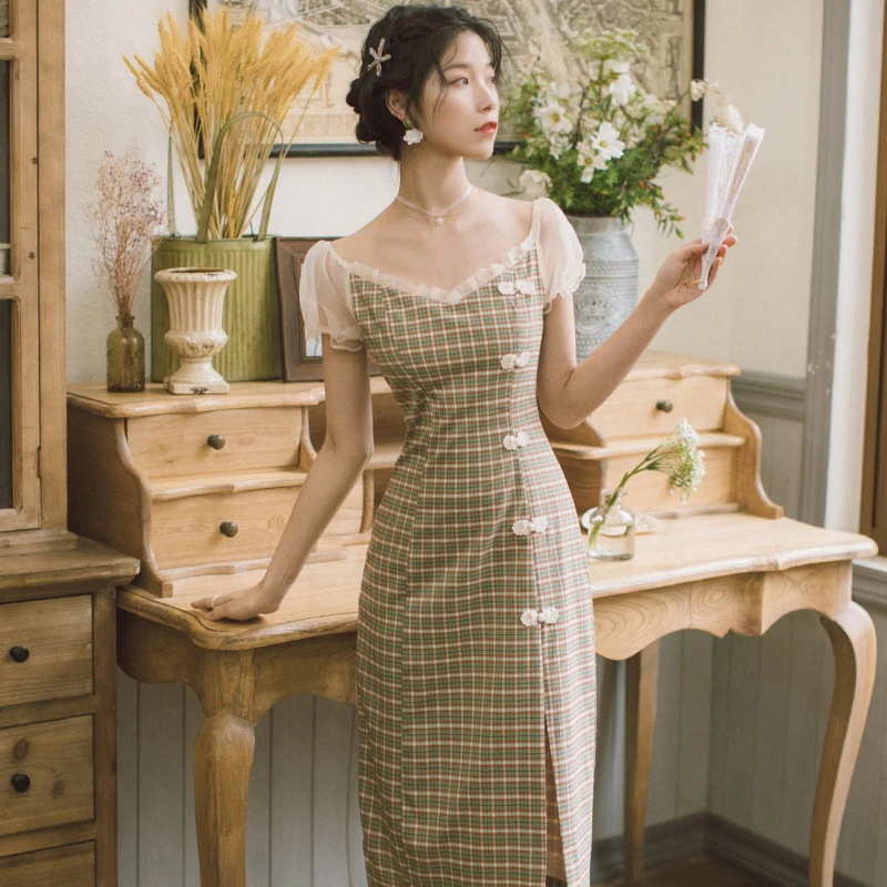 2020 new fashion women's clothing Square Collar Vintage dress women dresses
2020 new fashion women's clothing Square Collar Vintage dress women dresses