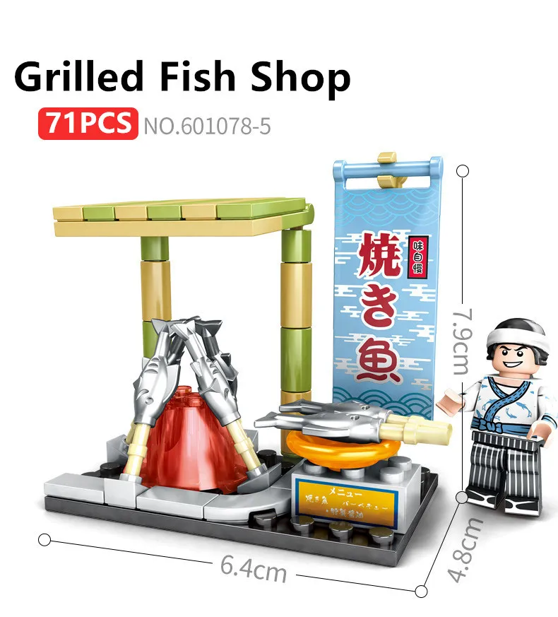 SEMBO Blocks Mini City Street Food Sushi Shop Store MOC Building Blocks Kids Educational Toys for Girl Boy Gift Juguetes Bloques SEMBO Blocks Mini City Street Food Sushi Shop Store MOC Building Blocks Kids Educational Toys for Girl Boy Gift Juguetes Bloques