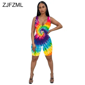 Sexy Tie Dye Print One Piece Club Outfits Biker Shorts 2020 Summer Clothes For Women Deep V Neck Sleeveless Bodycon Beach Romper
Sexy Tie Dye Print One Piece Club Outfits Biker Shorts 2020 Summer Clothes For Women Deep V Neck Sleeveless Bodycon Beach Romper