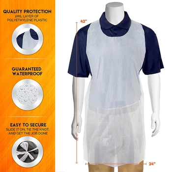 New White Disposable Cleaning Apron Hot Sale 100pcs/set Transparent Easy Use One Time Aprons For Women Men Kitchen Cooking Apron
New White Disposable Cleaning Apron Hot Sale 100pcs/set Transparent Easy Use One Time Aprons For Women Men Kitchen Cooking Apron