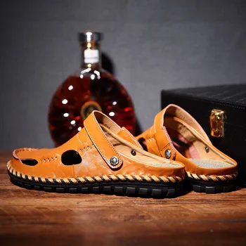 Breathable Mens Sandals Leather Summer Outdoor Mens Sandals Leather Casual Men Flip Flop Lightweight Comfort High Quality Flat
Breathable Mens Sandals Leather Summer Outdoor Mens Sandals Leather Casual Men Flip Flop Lightweight Comfort High Quality Flat