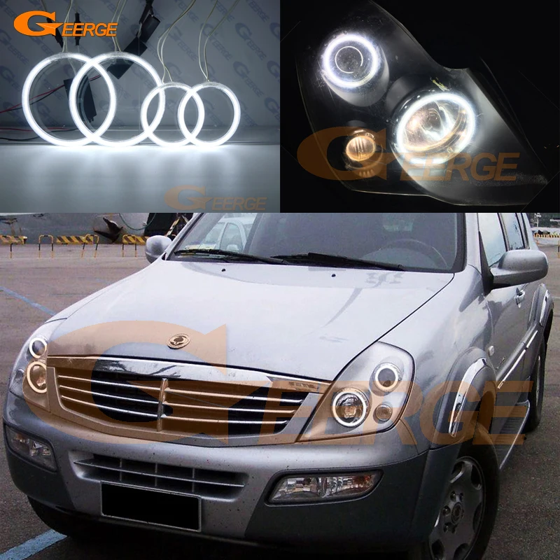 Для Ssangyong Rexton 2002 2003 2004 2005 pre facelift превосходный сверхъяркий CCFL комплект глаз ангела
