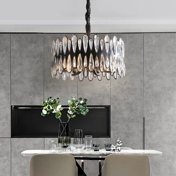 Black Chandelier Lighting Hanging Lamp Simple Light Fixtures in The Bedroom Living Room Round Dining Table Crystal Europe Modern 
Black Chandelier Lighting Hanging Lamp Simple Light Fixtures in The Bedroom Living Room Round Dining Table Crystal Europe Modern