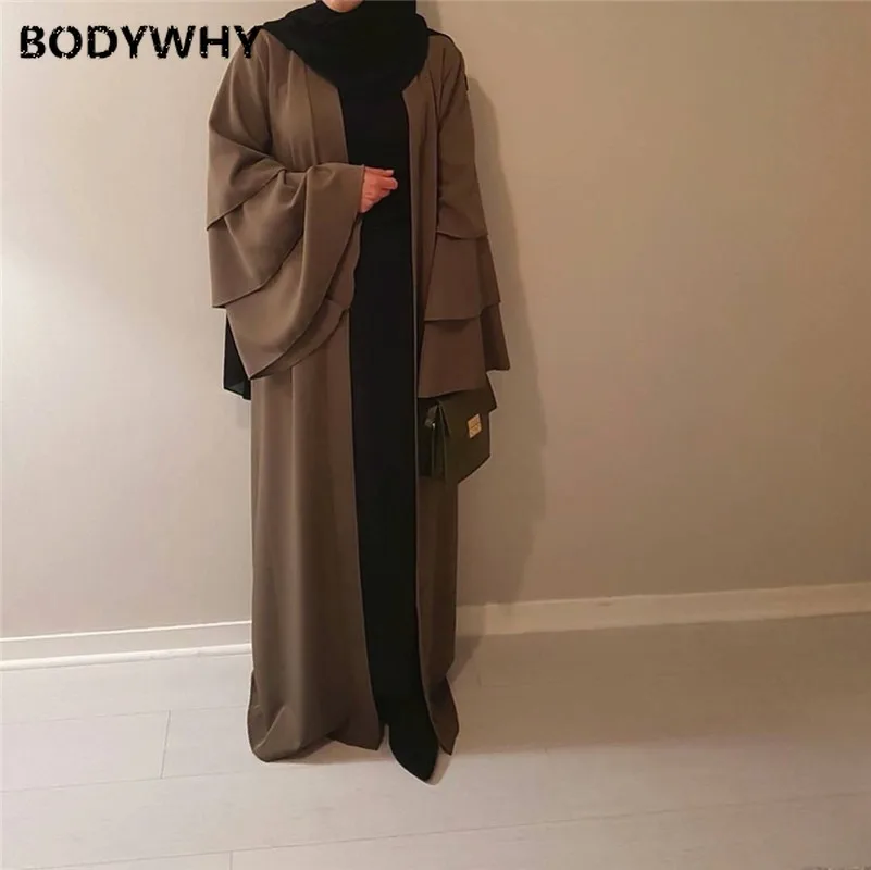 2020 Spring And Autumn New Fashion Three-layer Flared Sleeves Simple Solid Color Cardigan Robe Women Muslim Dress
2020 Spring And Autumn New Fashion Three-layer Flared Sleeves Simple Solid Color Cardigan Robe Women Muslim Dress