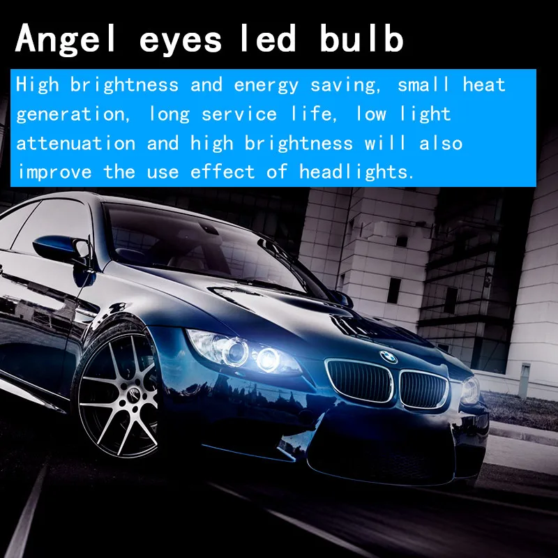 HIDLT 80W White LED Angel Eyes Halo Ring Marker Error Free LED Bulbs For Auto Headlight E90 E91 3 Series 320 325i 328i 335i (11)