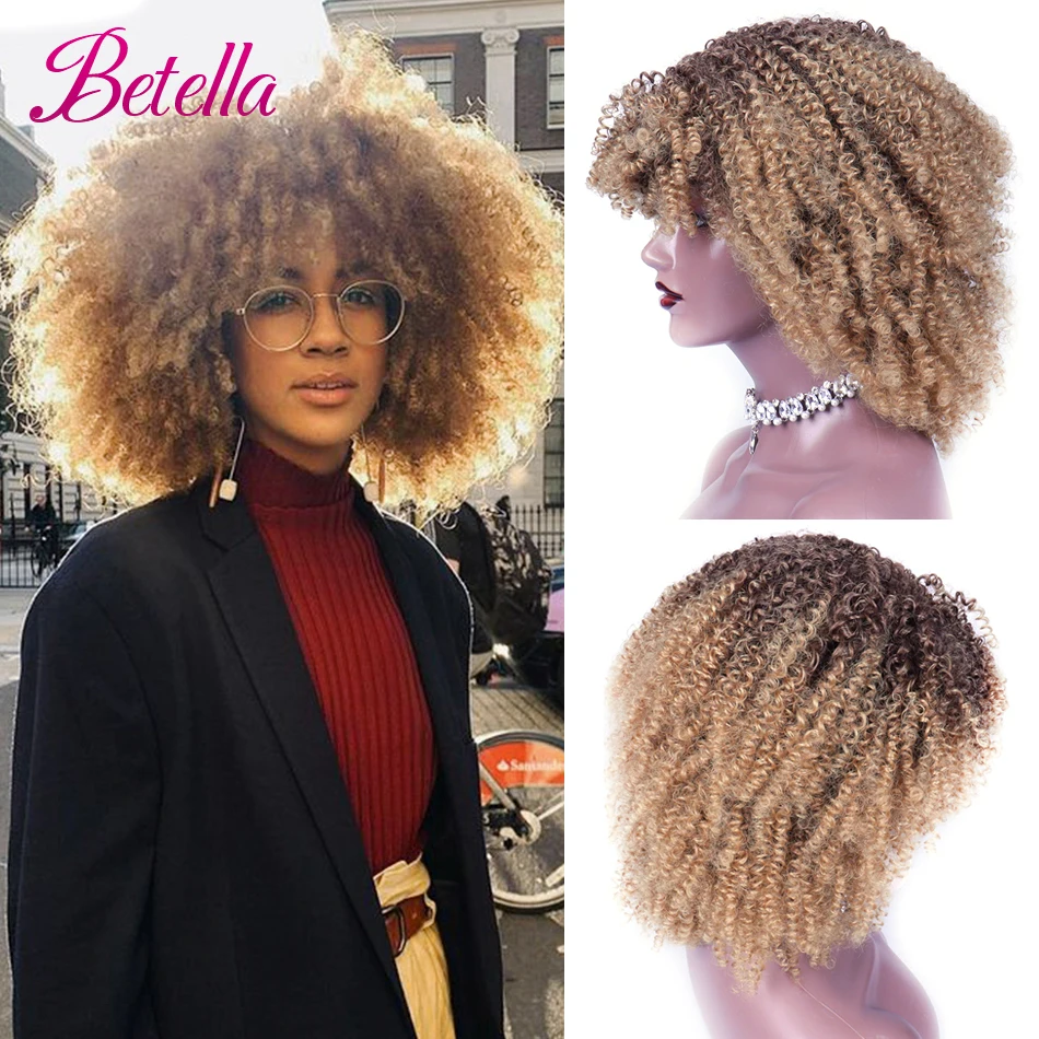 Betella Short Hair Afro Kinky Curly Wigs With Bangs For Black Women African Synthetic Omber Glueless Cosplay Wigs braided wigs
Betella Short Hair Afro Kinky Curly Wigs With Bangs For Black Women African Synthetic Omber Glueless Cosplay Wigs braided wigs