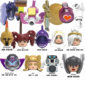 

New Popular Game Figures Blocks Pantheon Jinx Jax Ashe Shauna Vayne Riven Ahri Blitzcrank building block toys for Kid Toys X0283