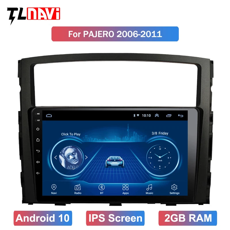 9 дюймов Android 10 IPS 2.5D сенсорный радиоприемник для Mitsubishi Pajero 2006-2011 с Bluetooth USB WIFI