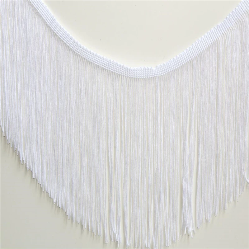 

10cm 15cm 20cm 30cm width Polyester Dense Tassel Fringe Trimming Lace curtain Latin stage dance dress garments Accessories AG12