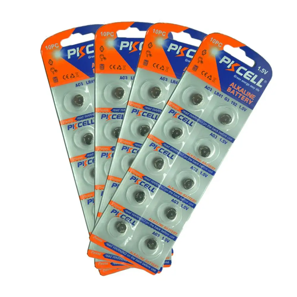 40Pcs PKCELL AG3 LR41 192 Alkaline Button Coin Battery For Calculators Cameras Watches Games
40Pcs PKCELL AG3 LR41 192 Alkaline Button Coin Battery For Calculators Cameras Watches Games
