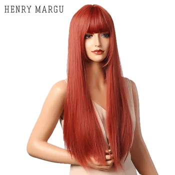 HENRY MARGU Long Straight Red Wigs With Bangs Natural Synthetic Wigs For Women Daily Cosplay Wig Heat Resistant Fiber 60cm 
HENRY MARGU Long Straight Red Wigs With Bangs Natural Synthetic Wigs For Women Daily Cosplay Wig Heat Resistant Fiber 60cm