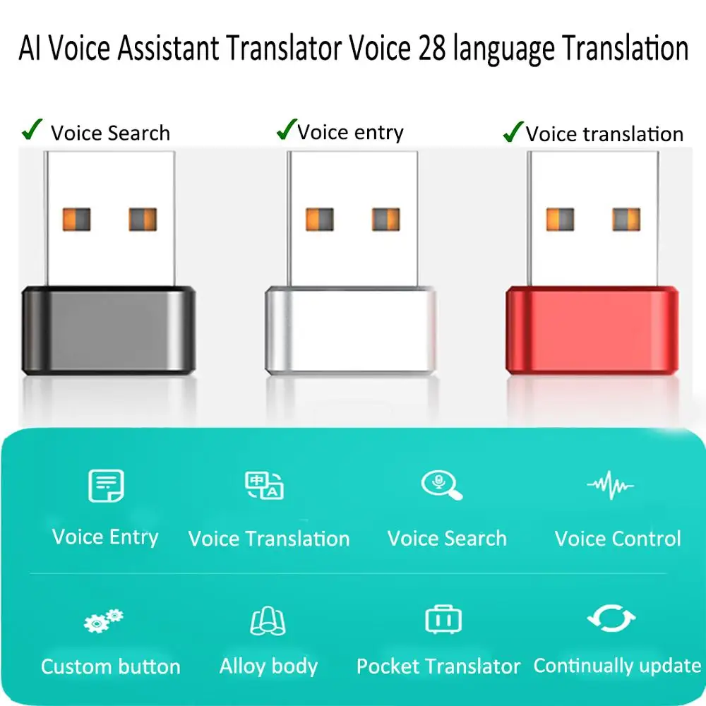 AI Voice Assistant Translator Voice Control Typing Device Instant Support 28 Language Interpretation Translator -Black
AI Voice Assistant Translator Voice Control Typing Device Instant Support 28 Language Interpretation Translator -Black