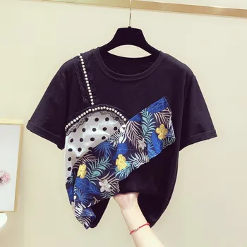 Tshirt Woman 2020 Spring Summer New Color Ruffle Beaded Panel Round Neck Short Sleeve T-shirt Women's Top Girls Student T-shirts
Tshirt Woman 2020 Spring Summer New Color Ruffle Beaded Panel Round Neck Short Sleeve T-shirt Women's Top Girls Student T-shirts