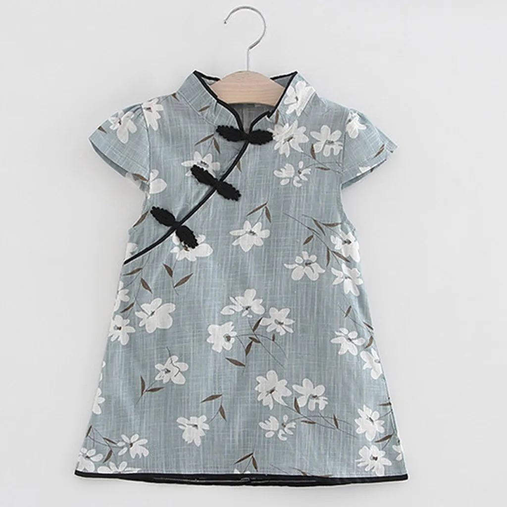 Children's Dress Fashion Baby Girl Floral Midi Casual Princess Party Clothes 2020 | Детская одежда и обувь