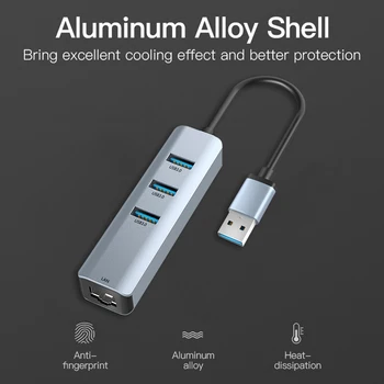 4 in 1 USB HUB Converter Splitter 5Gbps 3 USB 3.0 RJ45 Gigabit Ethernet Adapter Household Computer Accessories
4 in 1 USB HUB Converter Splitter 5Gbps 3 USB 3.0 RJ45 Gigabit Ethernet Adapter Household Computer Accessories