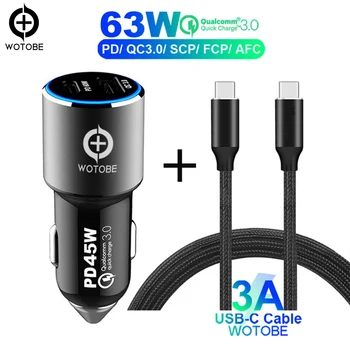 USB C TYPE-C PD 45W Car Charger Fast Charge 3.0 18W 63W Laptop Power Adapter with USB for xiaomi MacBook iPhone 11/X/8 Samsung
USB C TYPE-C PD 45W Car Charger Fast Charge 3.0 18W 63W Laptop Power Adapter with USB for xiaomi MacBook iPhone 11/X/8 Samsung