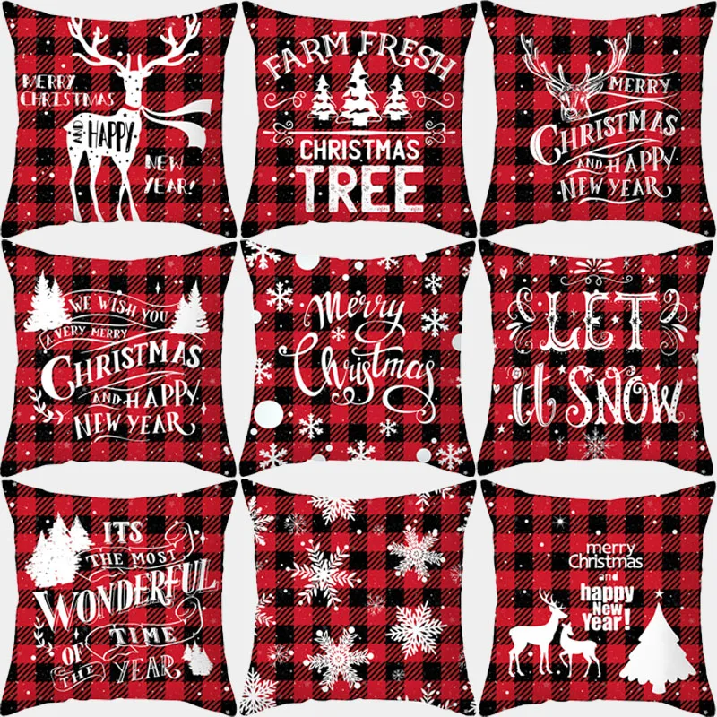 Merry Christmas Cushion Cover45*45 Tree Snowflake Printed Pillowcase Polyester Red Lattice Sofa Cushions Pillow Cases Home Decor
Merry Christmas Cushion Cover45*45 Tree Snowflake Printed Pillowcase Polyester Red Lattice Sofa Cushions Pillow Cases Home Decor