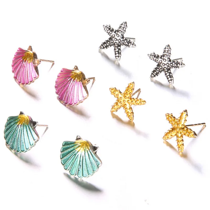 4 Pairs Pack Set Shell starfish Fashion Simulated Pearl Jewelry Wholesale Mixed Stud Earrings For Women Crystal Ear Studs
4 Pairs Pack Set Shell starfish Fashion Simulated Pearl Jewelry Wholesale Mixed Stud Earrings For Women Crystal Ear Studs