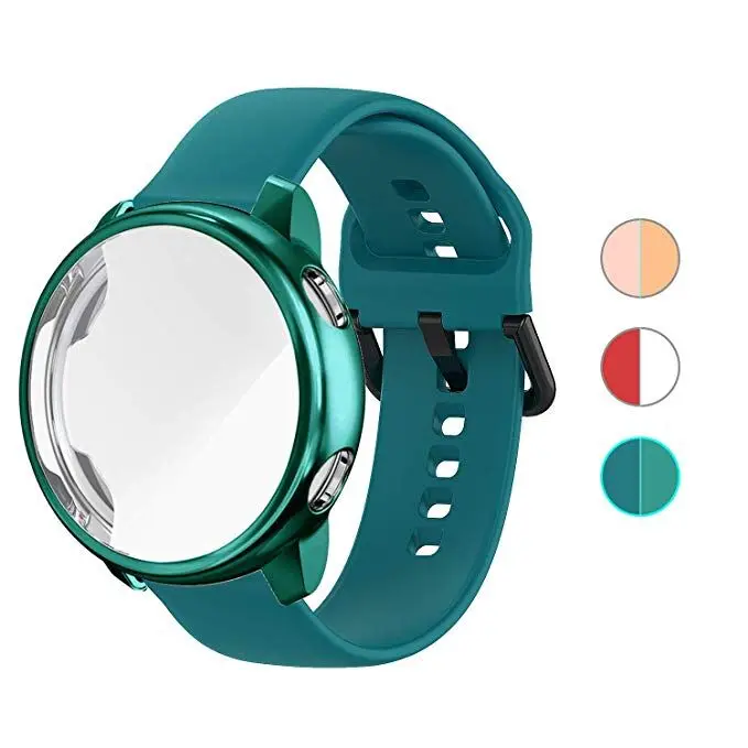 2 упаковки для Samsung Galaxy Watch Active 44 мм 40 ремешок умных часов силиконовый + чехол Active2