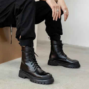 show cool boots autumn winter 2020 top layer cowhide white muffin thick bottom short boots
show cool boots autumn winter 2020 top layer cowhide white muffin thick bottom short boots