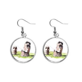 Moai Statues In Easter Island Ear Dangle Silver Drop Earring Jewelry Woman 
Moai Statues In Easter Island Ear Dangle Silver Drop Earring Jewelry Woman