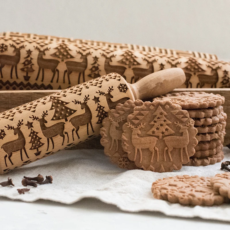 Christmas moose Rolling pin Xmas Wooden Embossing DIY baking tool Creative printing pastry Cookies Roller Rolling pins
Christmas moose Rolling pin Xmas Wooden Embossing DIY baking tool Creative printing pastry Cookies Roller Rolling pins