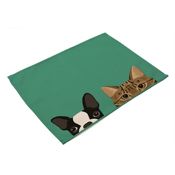Dining Table Animal Pattern Polyester Placemat Stain-resistant Anti-slip Mat Bowl Coaster Cute dog/cat pattern placemat
Dining Table Animal Pattern Polyester Placemat Stain-resistant Anti-slip Mat Bowl Coaster Cute dog/cat pattern placemat