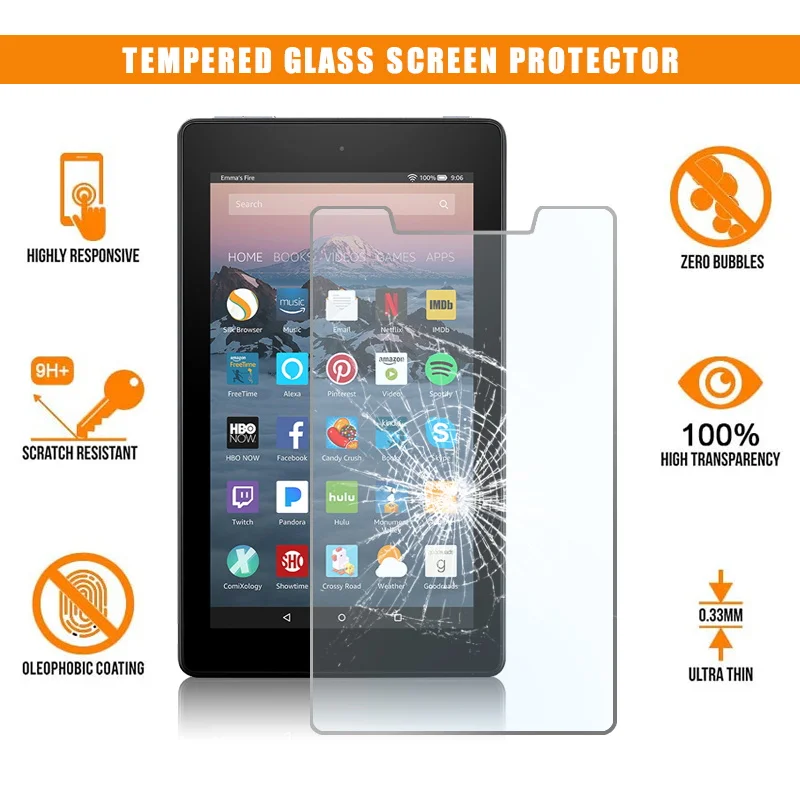 For Amazon Fire 7 (7th Gen 2017) alexa Screen Protector Tempered Glass Protective Film Tablet Glass Guard Film 9H
For Amazon Fire 7 (7th Gen 2017) alexa Screen Protector Tempered Glass Protective Film Tablet Glass Guard Film 9H